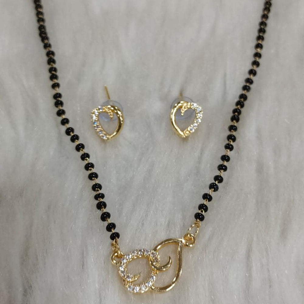 Tarangavi Austrian Stone And Black Beads Designer Mangalsutra