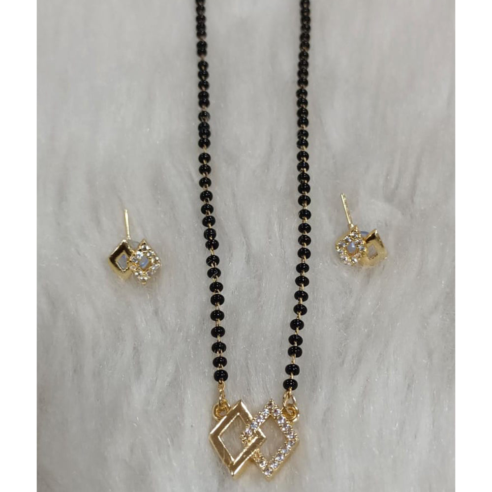 Tarangavi Austrian Stone And Black Beads Designer Mangalsutra