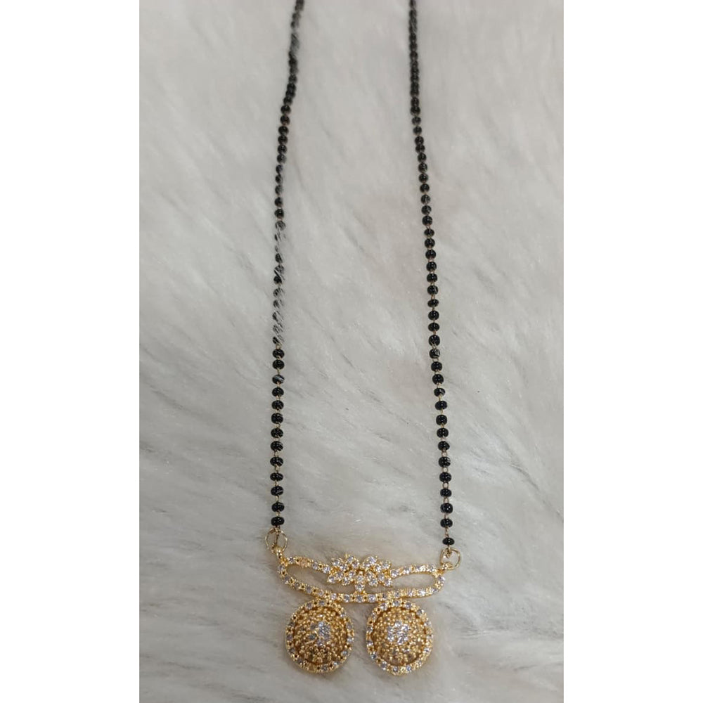 Tarangavi Austrian Stone And Black Beads Designer Mangalsutra