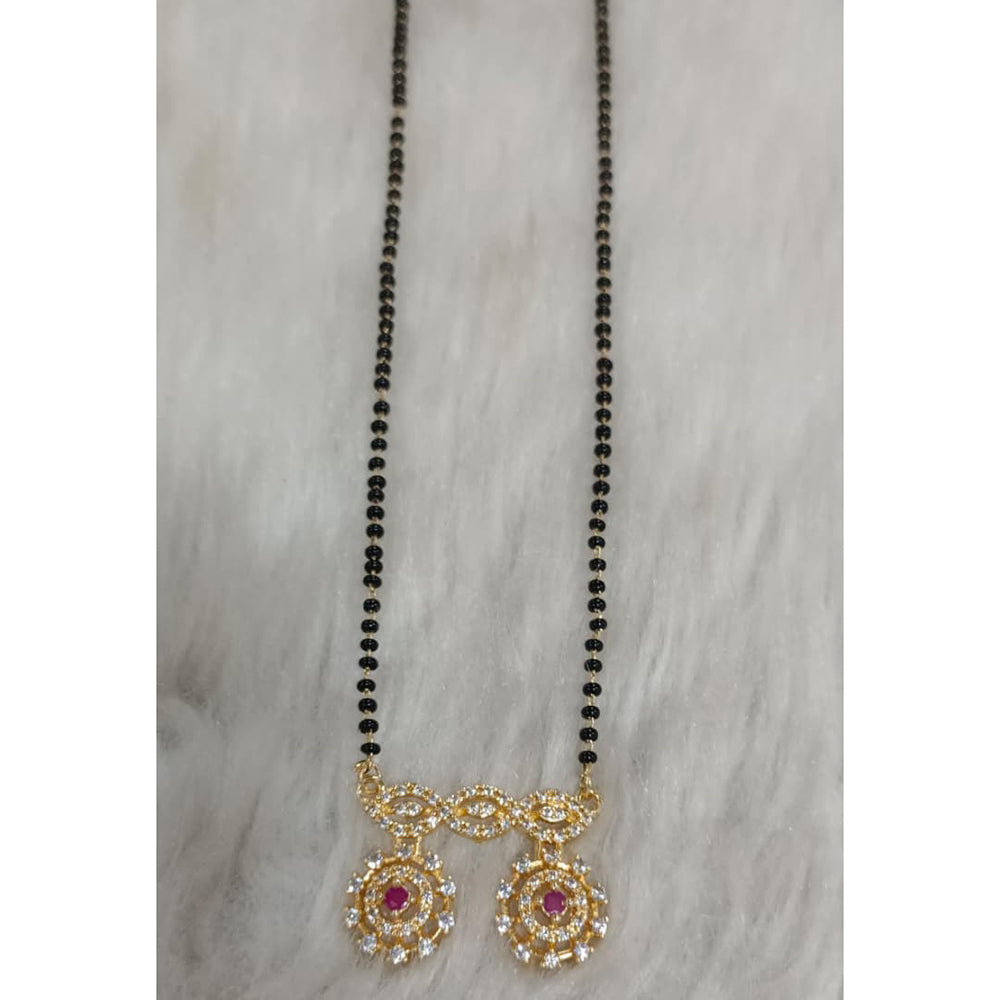 Tarangavi Austrian Stone And Black Beads Designer Mangalsutra