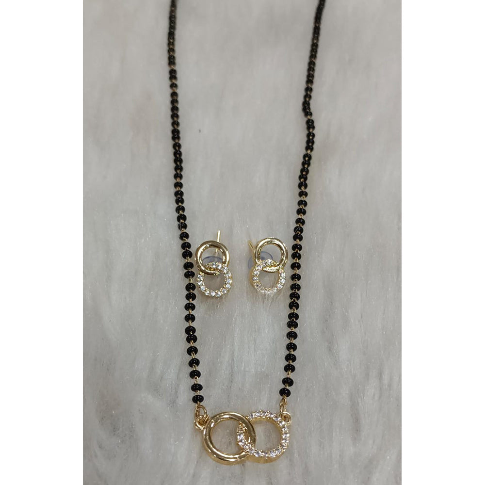 Tarangavi Austrian Stone And Black Beads Designer Mangalsutra