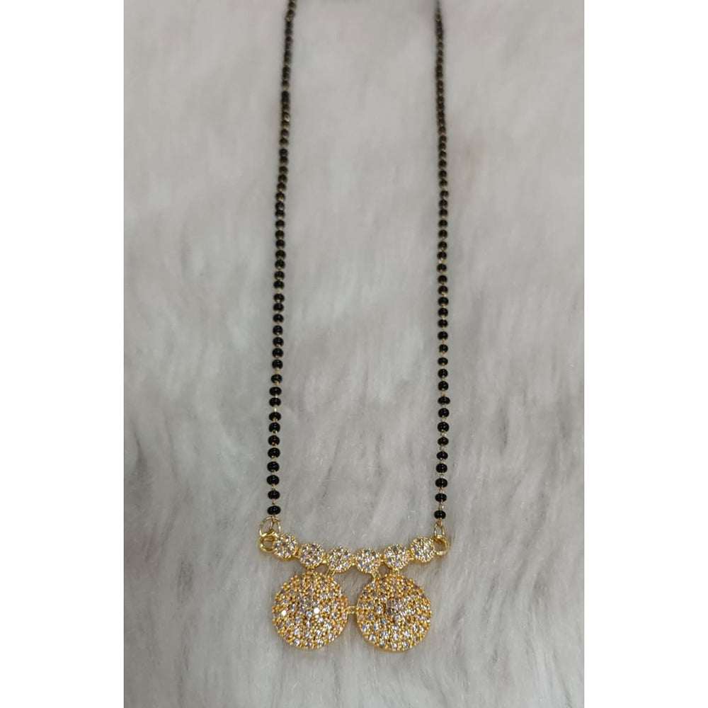 Tarangavi Austrian Stone And Black Beads Designer Mangalsutra