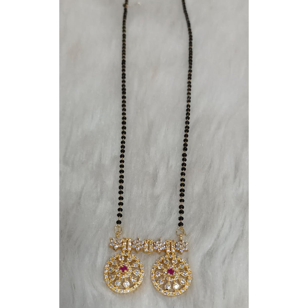 Tarangavi Austrian Stone And Black Beads Designer Mangalsutra