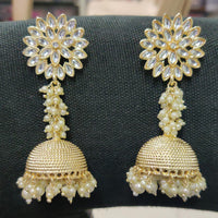 Darshana Jewels Gold Plated Kundan Stone Jhumki Earrings