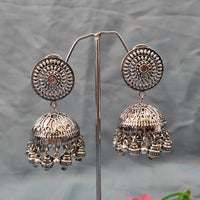 Darshana Jewels Oxidised  Plated Jhumki Earrings
