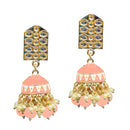 Darshana Jewels Gold Plated Kundan Stone Meenakari Jhumki Earrings