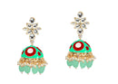 Darshana Jewels Gold Plated Kundan Stone And Meenakari Jhumki