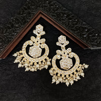 Darshana Jewels Premium Kundan Stone And Pearl Dangler Earrings For Women