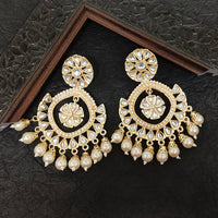 Darshana Jewels Premium Kundan Stone And Pearl Dangler Earrings For Women