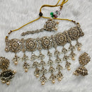 Kumavat Jewels Gold Plated Crystal Stone And Beads Choker Necklace Set