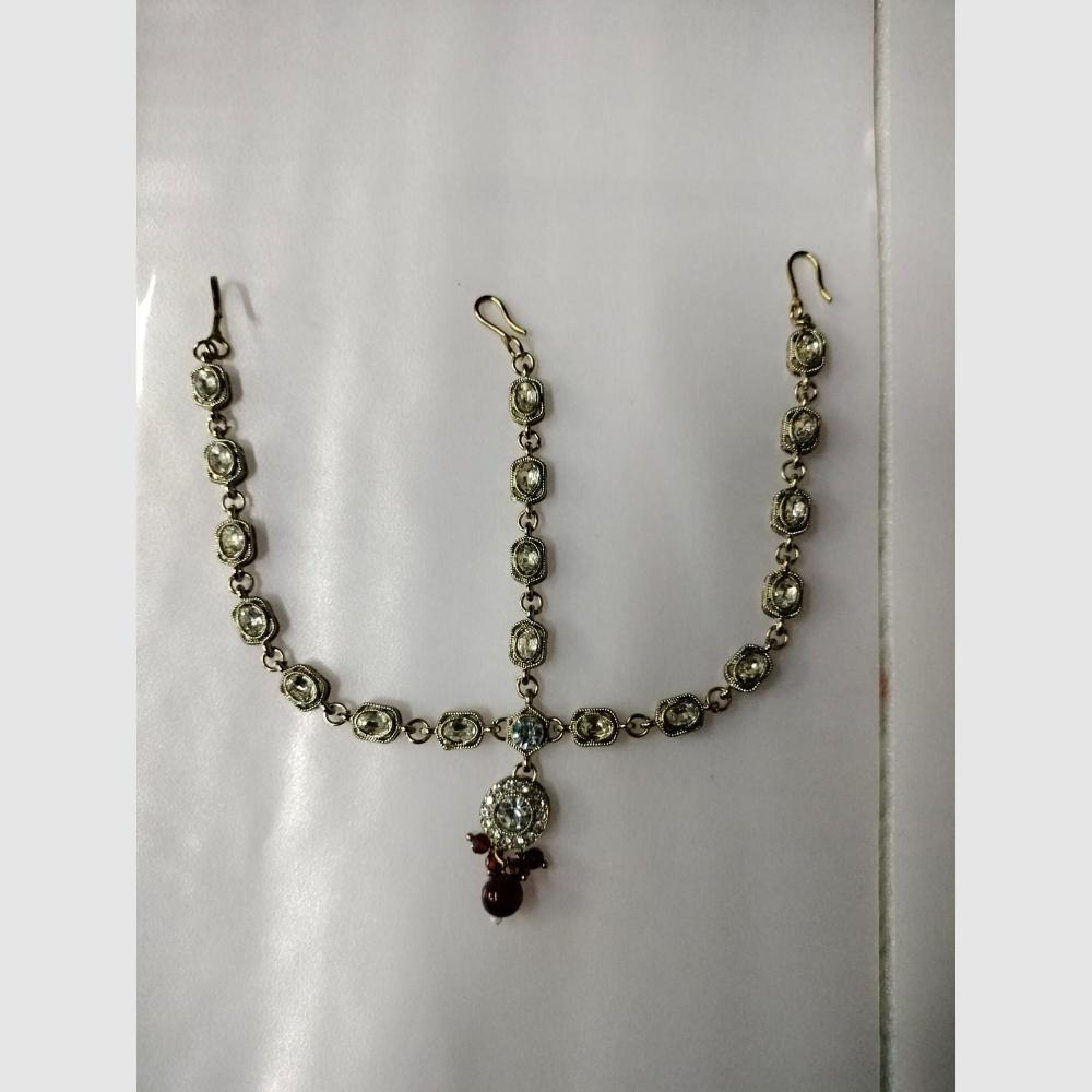 Kumavat Jewels Bridal Austrian Stone And Pearl Traditional Damini Headpiece