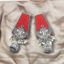Handmade For Her  Women's Handmade Red Fabric Earring
