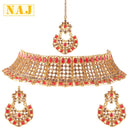 Neetu Art Gold Plated Crystal Stone Choker Necklace Set