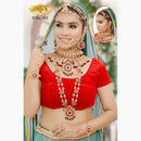 Neetu Art Gold Plated Crystal Stone And Beads Bridal Set