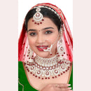 Neetu Art Elegant Kundan Stone And Pearl Semi Bridal Necklace Set