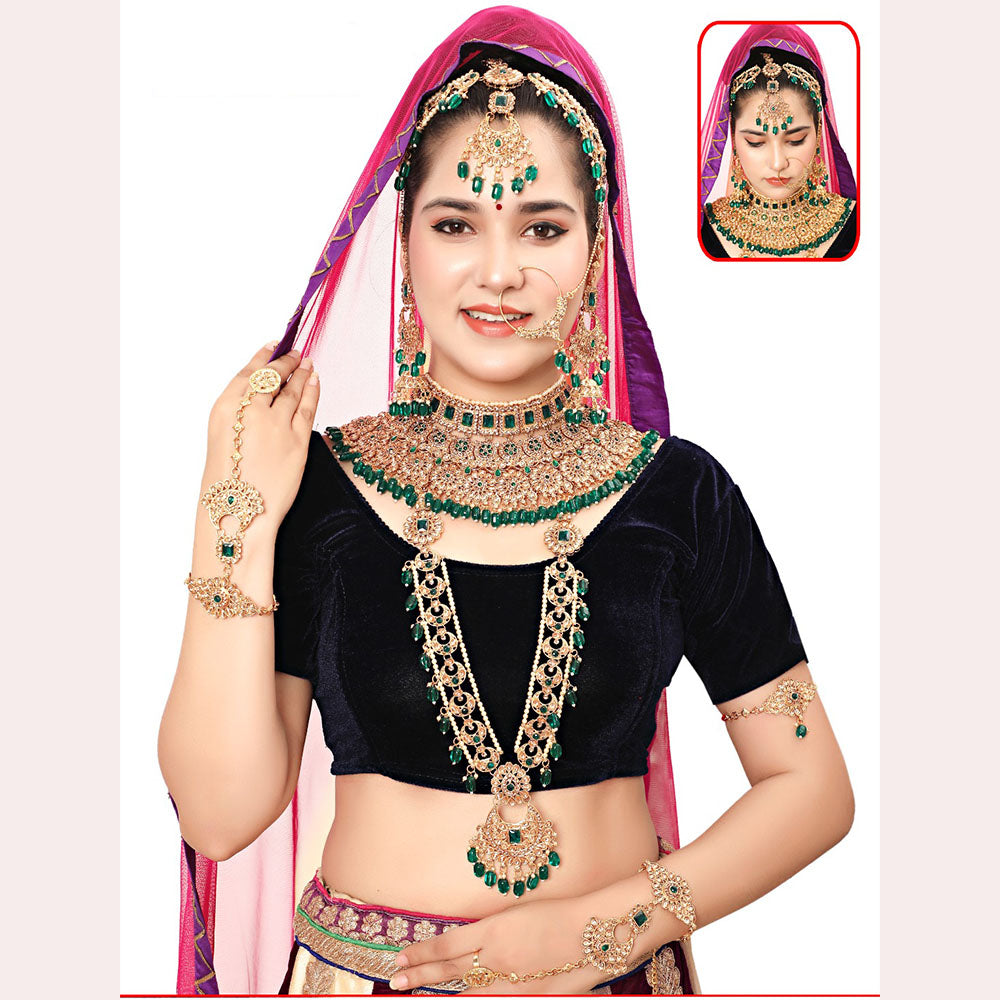 Neetu Art Ethnic Elegance Kundan Stone And Pearl Bridal Set