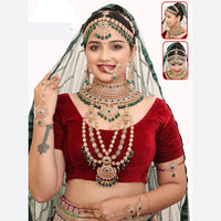 Neetu Art Glamorous Crystal Stone Beads Bridal Jewellery Set