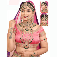 Neetu Art Glamorous Crystal Stone Beads Bridal Jewellery Set