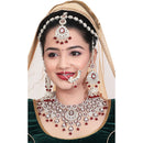 Neetu Art Kundan And Meenakari Beads Semi-Bridal Necklace Set