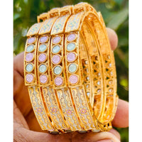 Neetu Art Royal Pota Stone with Meenakari Work Designer Bangles Set