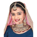 Neetu Art Premium Kundan Stone And Beaded Semi Bridal Necklace Set