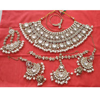 Neetu Art Stunning Kundan And Beads Semi Bridal Necklace Set
