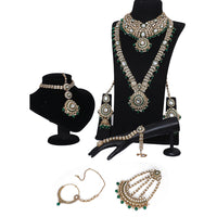 Neetu Art Glamorous Kundan Stone Beads Bridal Wedding Wear Jewellery Set