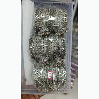 Pratima Jewellery Mart Oxidised Pearl Bangles Set