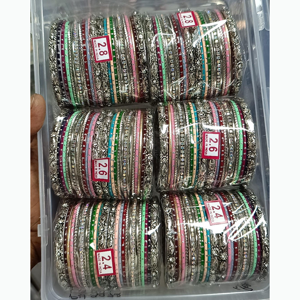 Pratima Jewellery Mart Designer Oxidised Multicolor Bangles Set