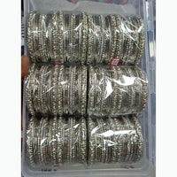 Pratima Jewellery Mart Oxidised Plated Austrian Bangles Set