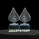 Vinayak Jewellers Timeless Oxidised Plated Pota Stone Dangler Earrings