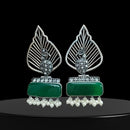 Vinayak Jewellers Timeless Oxidised Plated Pota Stone Dangler Earrings