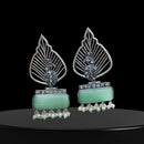 Vinayak Jewellers Timeless Oxidised Plated Pota Stone Dangler Earrings