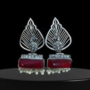 Vinayak Jewellers Timeless Oxidised Plated Pota Stone Dangler Earrings