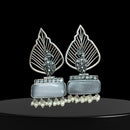 Vinayak Jewellers Timeless Oxidised Plated Pota Stone Dangler Earrings