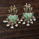 Vinayak Jewellers Minimal Glam Pota Stone And Pearl Dangler Earrings