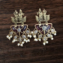 Vinayak Jewellers Minimal Glam Pota Stone And Pearl Dangler Earrings