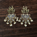 Vinayak Jewellers Minimal Glam Pota Stone And Pearl Dangler Earrings