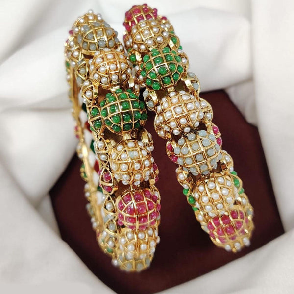Manisha Jewellery Gold Plated Pearl  Bangle Set