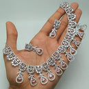 Manisha Jewellery Silver Plated AD Necklace Set