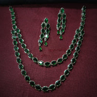Manisha Jewellery Silver Plated AD Necklace Set