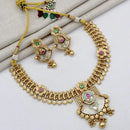 Manisha Jewellery Gold Plated Kundan Stone And Meenakari Necklace Set