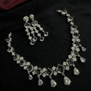 Manisha Jewellery Silver Plated AD Necklace Set