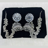 Manisha Jewellery Oxidised Plated Mirror Kanchain Jhumki Earrings