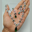 Manisha Jewellery Silver Plated AD Necklace Set