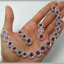 Manisha Jewellery Silver Plated AD Necklace Set