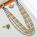 Manisha Jewellery Gold Plated Pota Stone And Pearl Long Necklace Set
