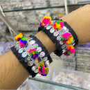 Manisha Jewellery Navratri Special Mirror And Pom Pom Bracelet