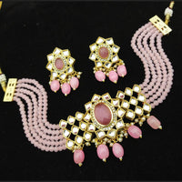 Manisha Jewellery Gold Plated Kundan Stone And Beads Choker Necklace Set