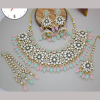 Manisha Jewellery Gold  Plated Kundan Stone And Beads Necklace Set